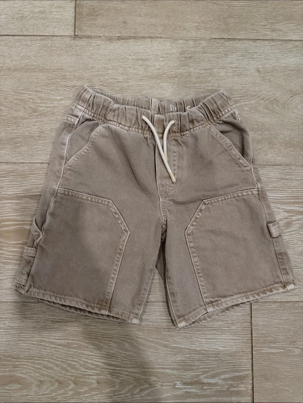 GAP Kid's Casual Drawstring Cargo Shorts in Taupe